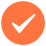 Orange checkmark icon for success or confirmation