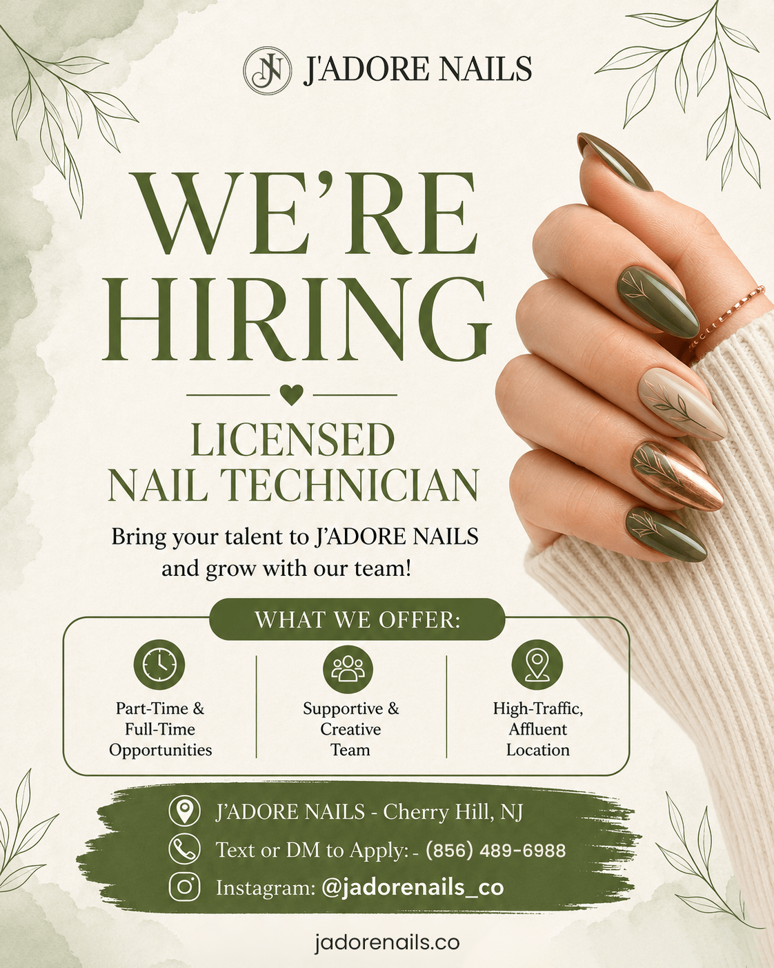 Nail technician hiring ad