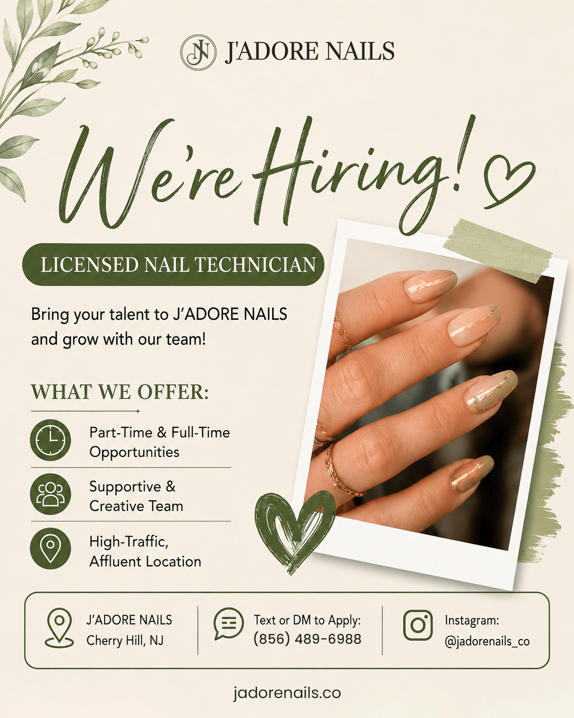 Licensed nail technician hiring