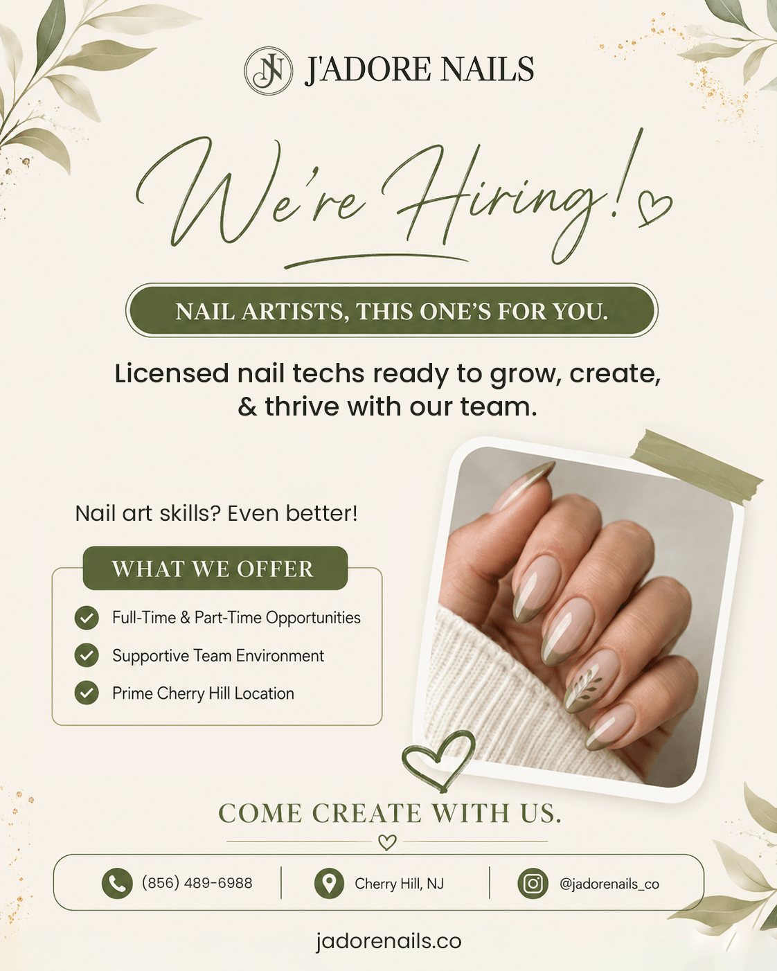 Nail artist hiring ad