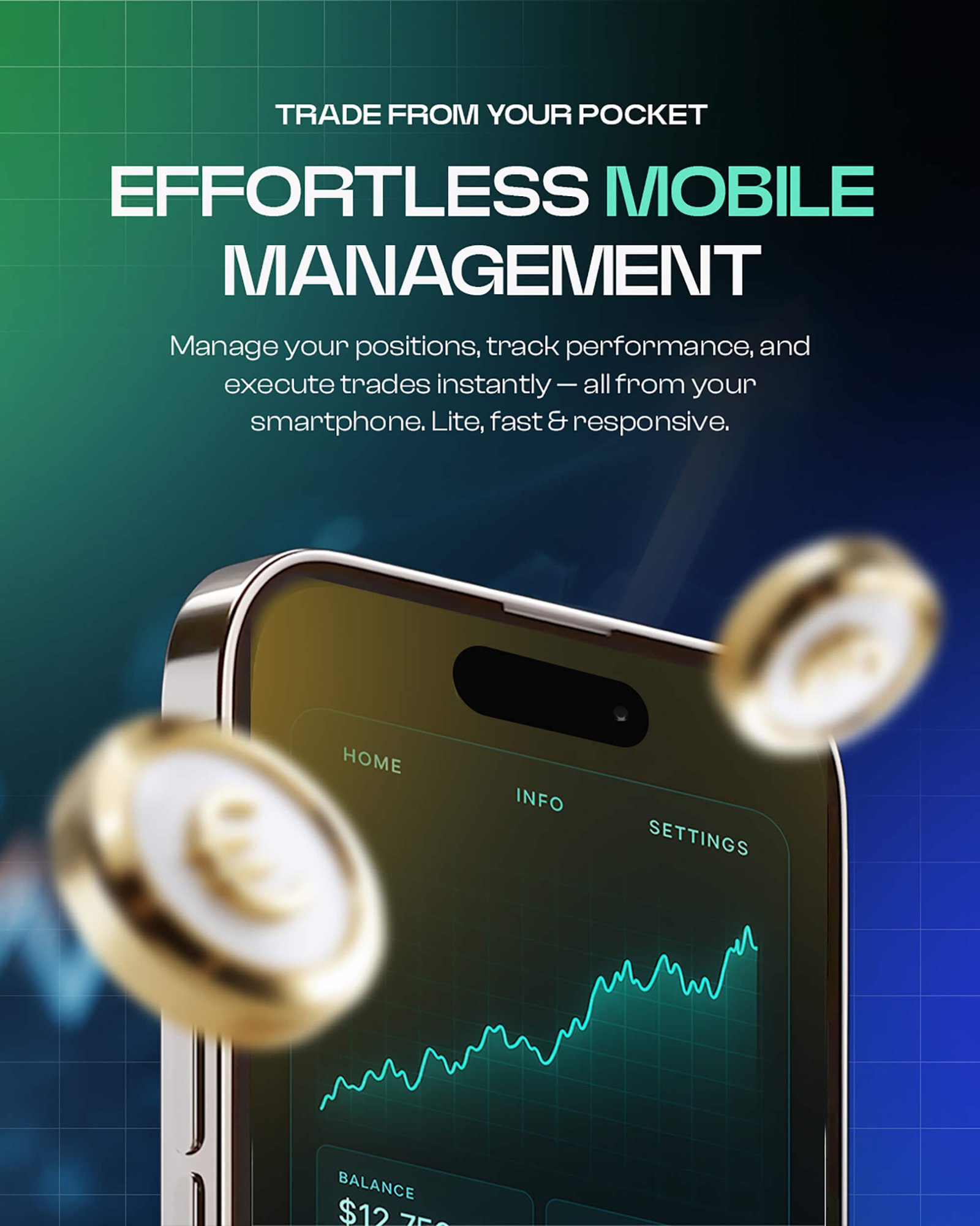 Mobile trading app screen
