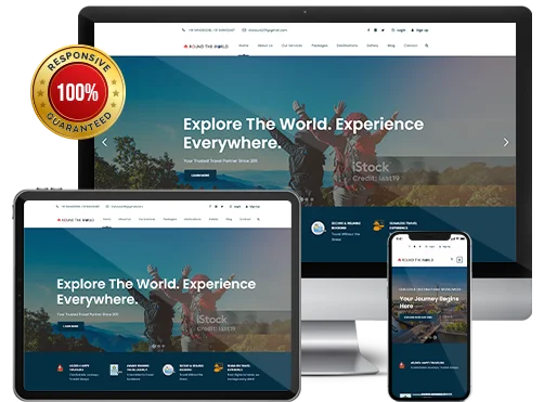 Travel website responsive mockup